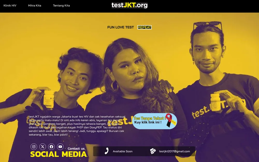 testJKT.org home page, Jakarta